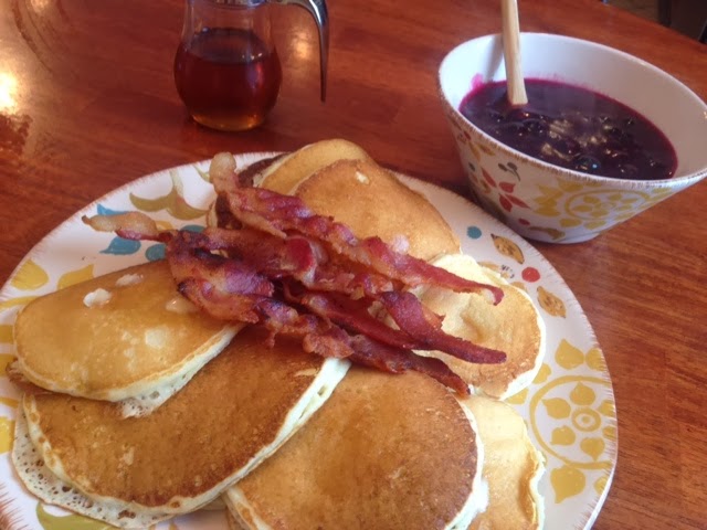 Restaurant Style Pancakes (with optional blueberry glaze)