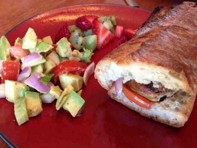 Grilled Baguette Sandwich with Avocado Salsa